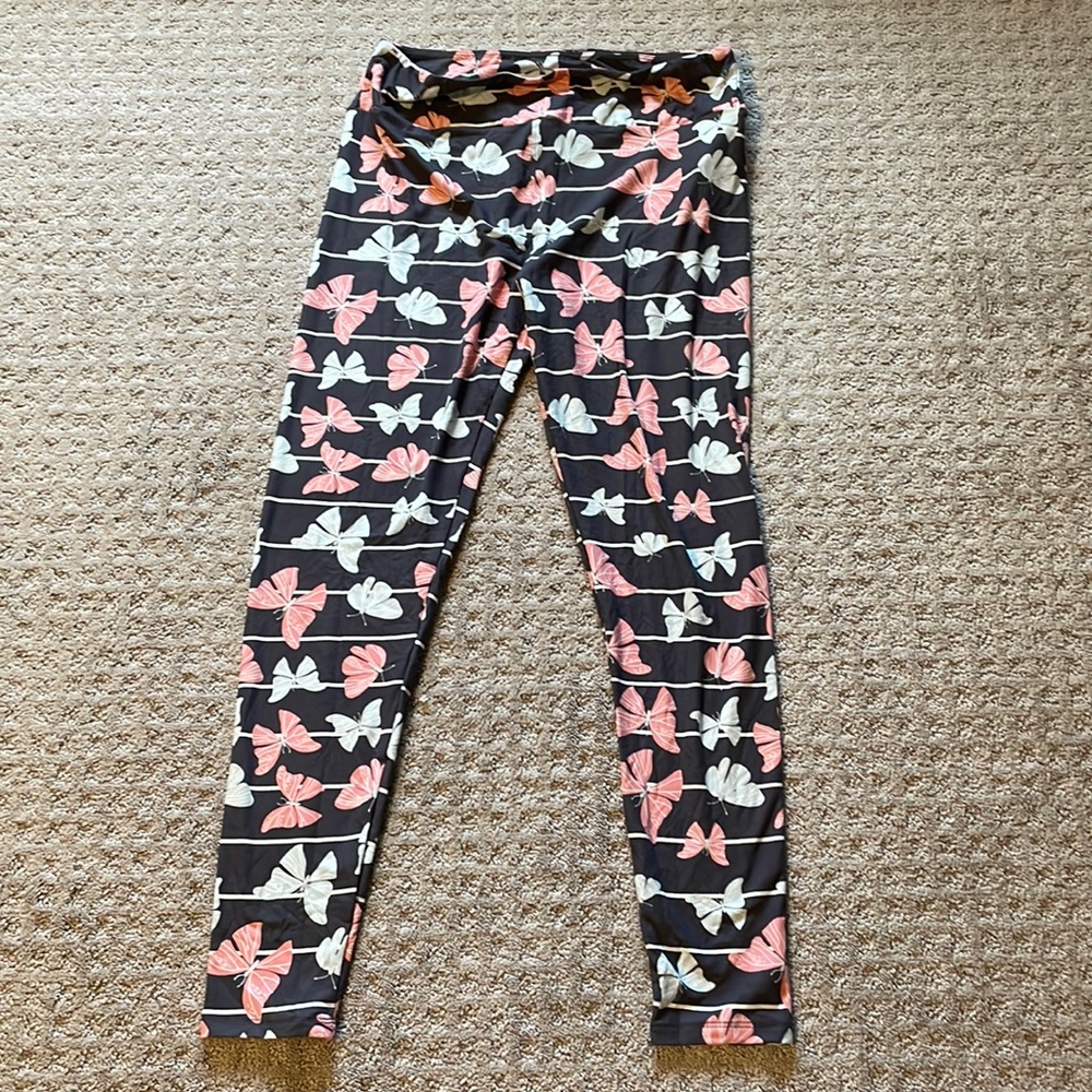 Lularoe leggings vintage butterfly design - size TC (tall and curvy) -